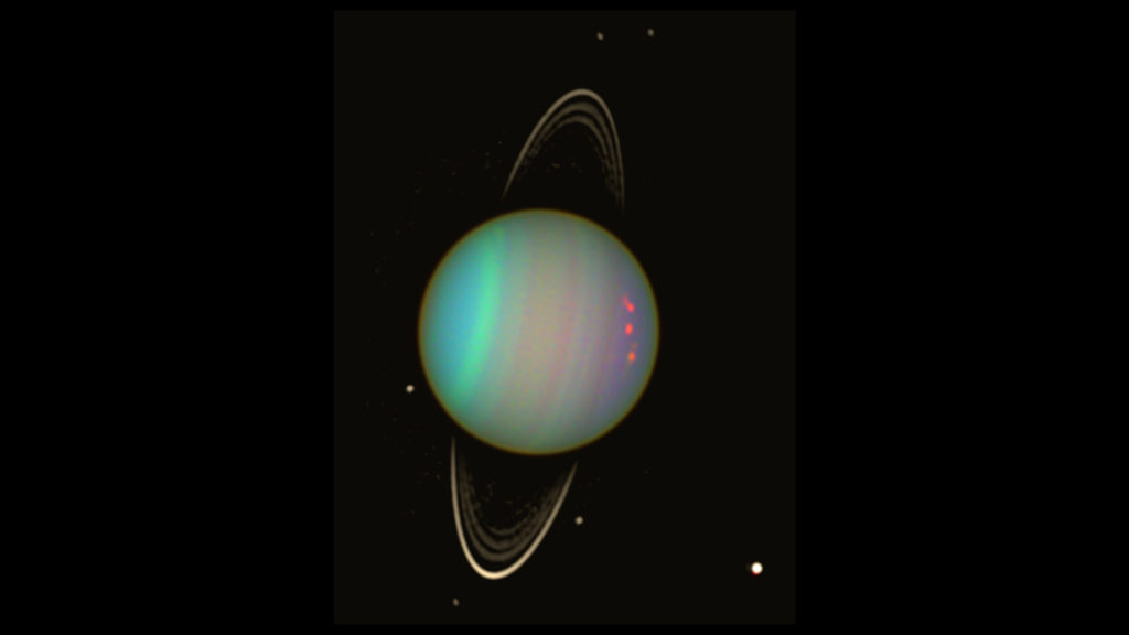 写真：少しカラフルに映っている天王星